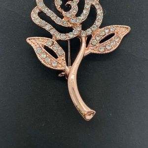 Rose Gold Flower Brooch